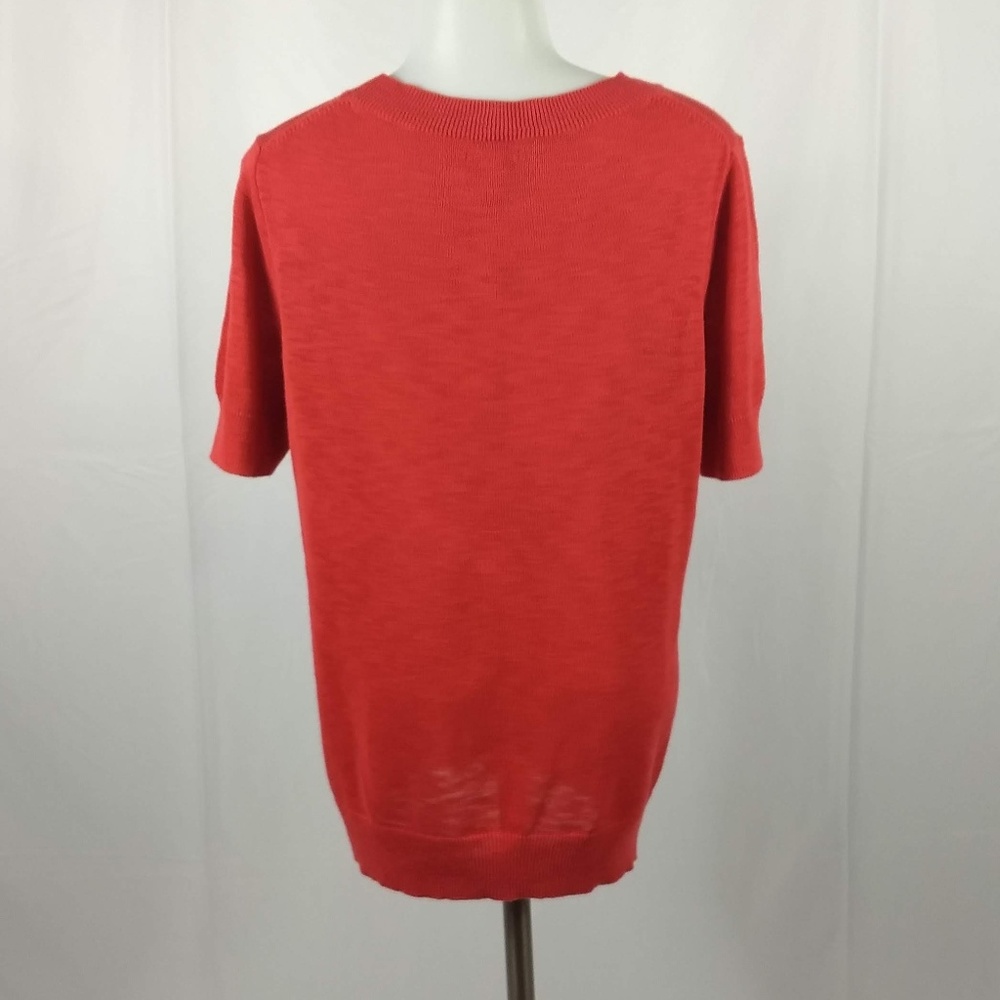 J. Crew Size Small Red Short Sleeve Blouse Top - Picture 5 of 7
